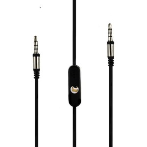Cable Auxiliar 3.5mm Plug a Plug Con Botón y Micrófono Manos Libres Color Negro