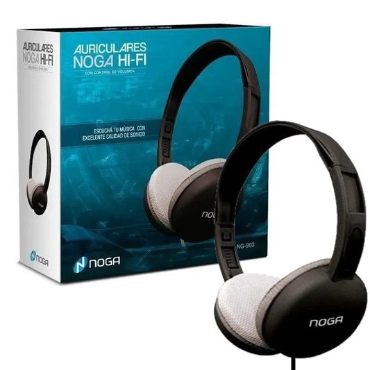 Auriculares Vincha Noga, Manos Libres Boton Mic Cable 3,5mm Color Negro