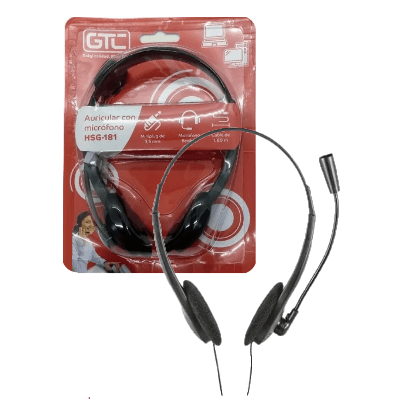 Auricular Vincha Gtc Con Micrófono Celulares Consola  Otros Hsg-181 con salida Plug 3.5mm