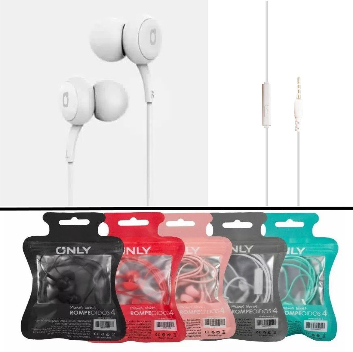 Lanzamiento Auriculares Only RO4 C/ Manos Libres (Buen Sonido) Color Blanco