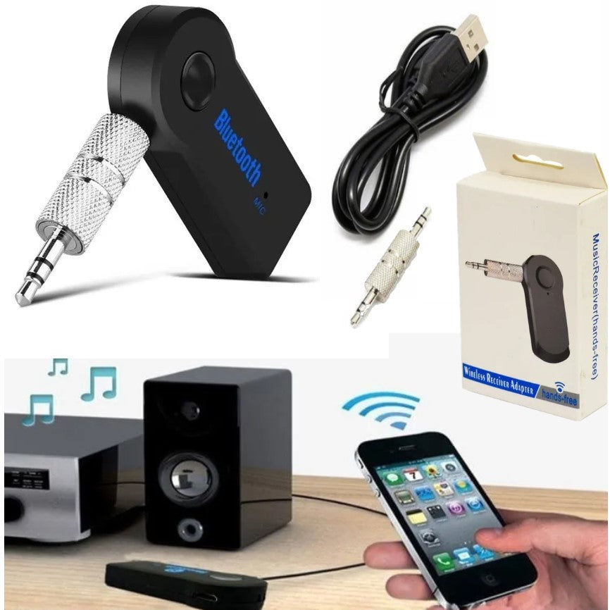 Receptor Audio adaptador Para Equipos Musicales, Auto, Etc M. Libres Sonido Audio (Caja Blanca)