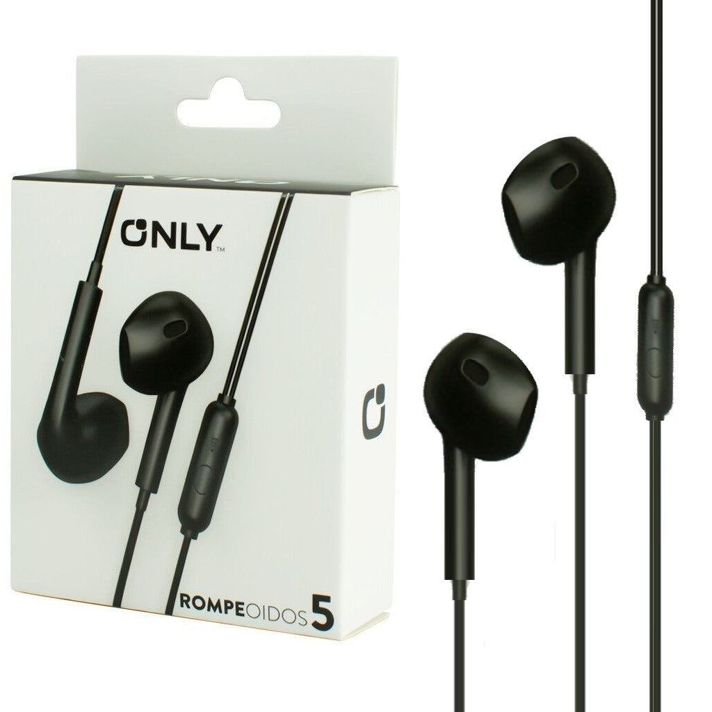 Auriculares Only RO5 Oblicuo C/ Manos Libres En Caja Color Negro