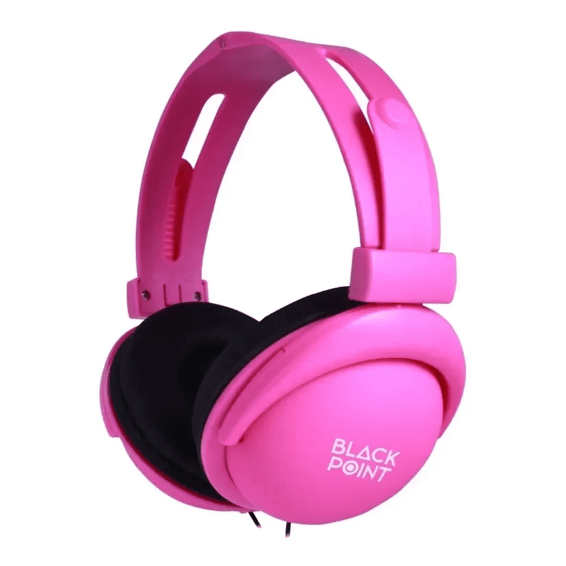 Auriculares Black Point Vincha Cable 3,5mm C/Mic Color Rosa