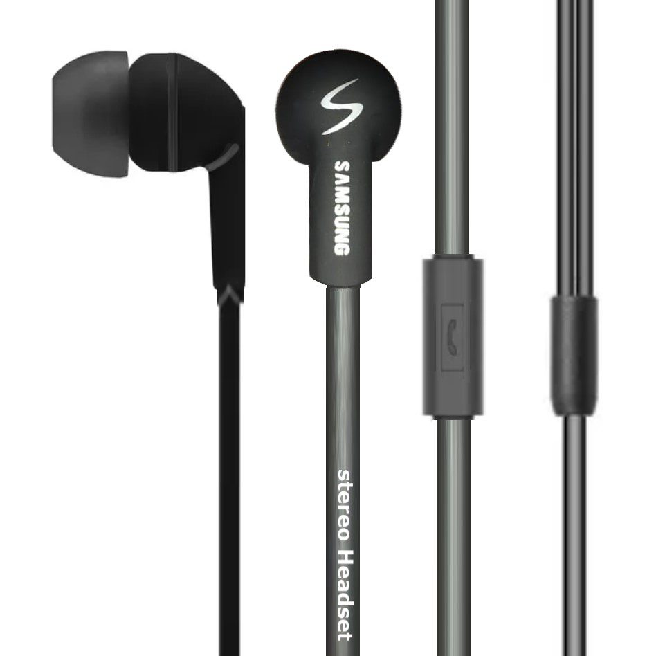 Auriculares Samsung Galaxy Series Reforzado Color Negro (En Bolsa)