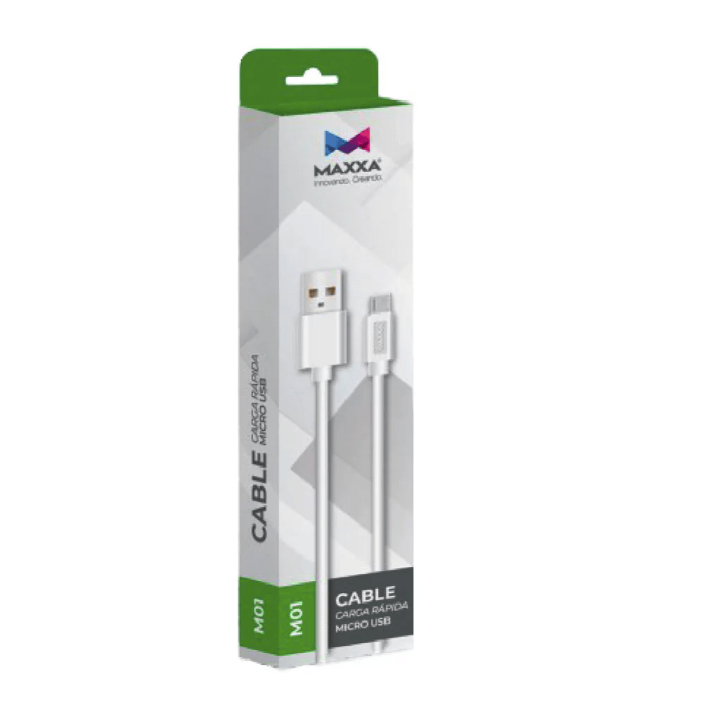 Cable Maxxa 3A Carga Rápida Usb A Micro Usb V8 120Cm Largo