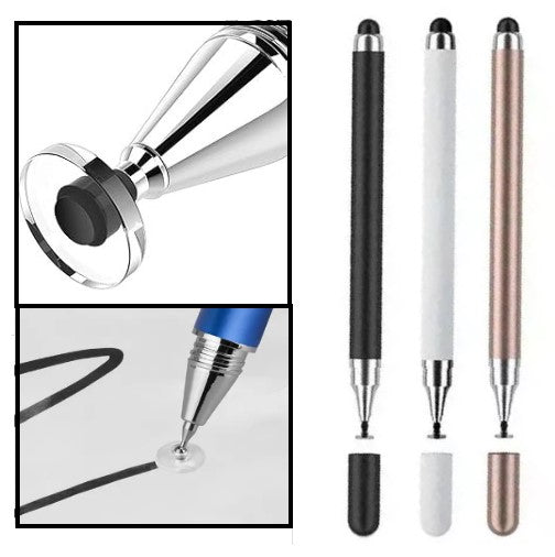 Lápiz Óptico Doble Punta Redonda Y Plana Con Base Tipo Stylus, Smartphone, Tablet, Celu, Otros