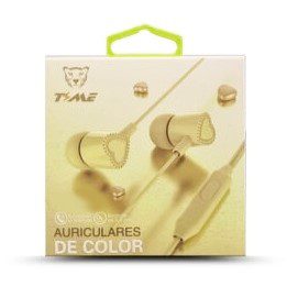 Auriculares Infantiles Corazón Manos Libres Mic In Ear Color Amarillo