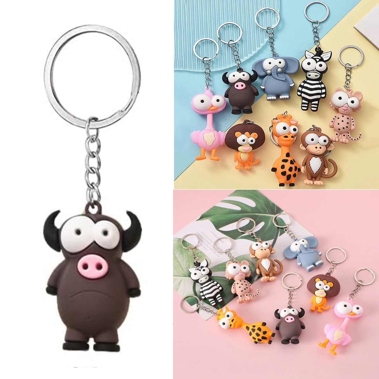 Llavero Diseños Animales Premium Largo Total Promedio 12Cm Personaje Bufalo