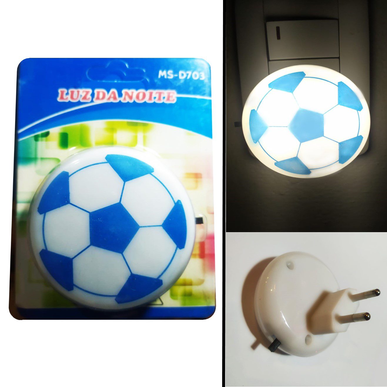 Luz De Noche Pelota Lámpara Velador Enchufe V220