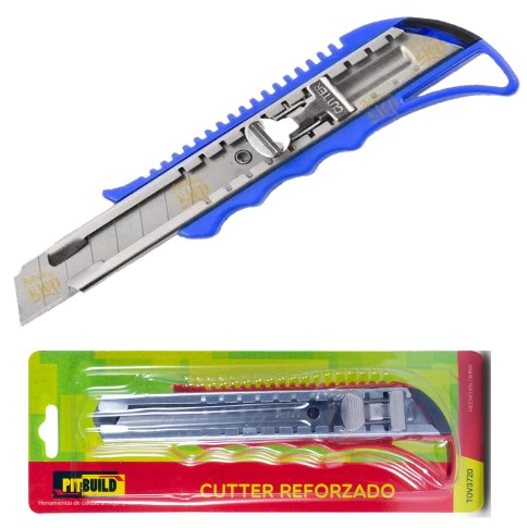 Trincheta Grande Con Guía y Traba De Metal Cutter 18mm En Blíster