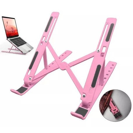 Soporte Grande Plegable para notebook Tablets Etc Color Rosa