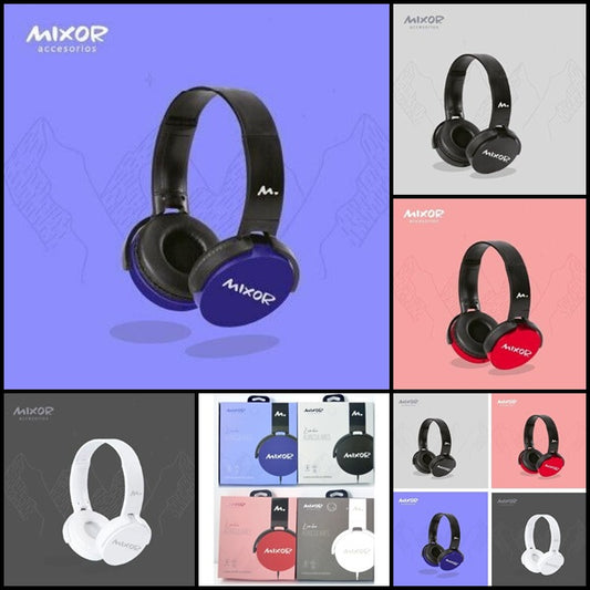 Auriculares Mixor Manos Libres Vincha Cable 3,5mm 1,2M C/Mic Color Azul