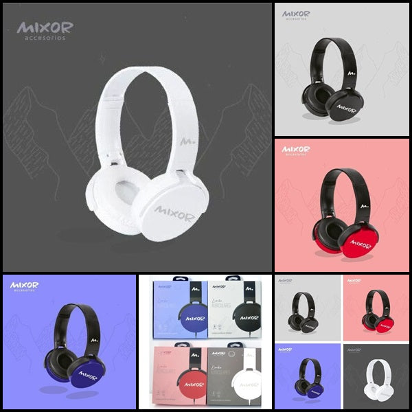 Auriculares Mixor Manos Libres Vincha Cable 3,5mm 1,2M C/Mic Color Blanco