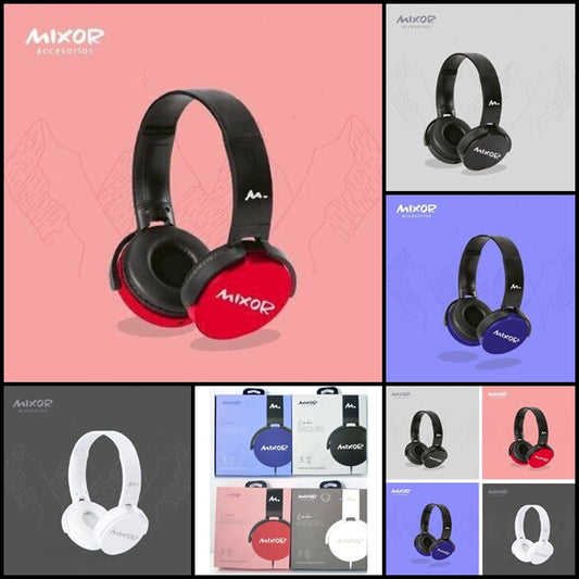 Auriculares Mixor Manos Libres Vincha Cable 3,5mm 1,2M C/Mic Color Rojo