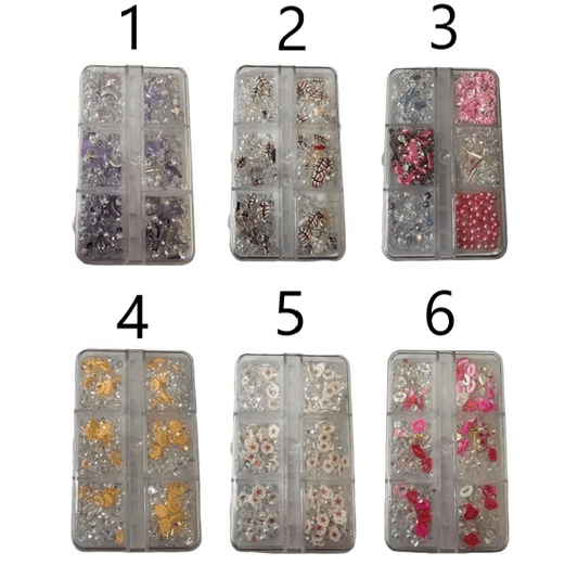 Decoración Para Uñas 6 Compartimientos Caja Strass 3D Modelo