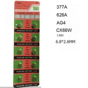 Pila AG4 TMI 377 G4  LR626 CXW 6.8X260 (PRECIO POR UNIDAD)