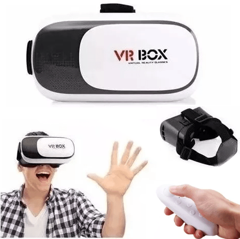 Kit Set Casco Vrbox 3d Para Celular + Joystick 360 Bt Gafas De Realidad Virtual