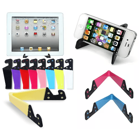 Soporte Portatil De Mesa Escritorio Plegable Celular Tablet Color: Rojo Verde Celeste y Amarillo