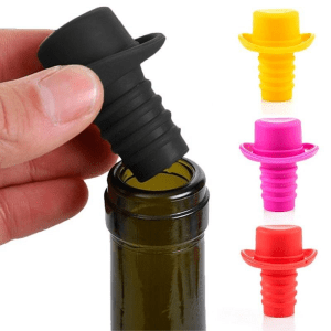 Tapa Silicona Para Vino Color Rojo