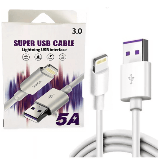 Cable 5A Mega Carga Rápida De Usb a IPhone Lightning