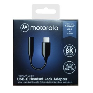Adaptador Motorola Audio “Tipo C” A Plug Hembra Cable Color Negro