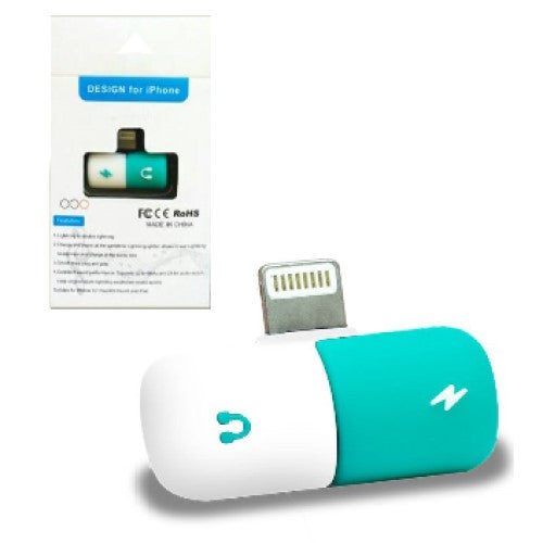 Convertidor Iphone Splitter Entrada Macho Lightning De Auriculares Lightning y Carga Lightning