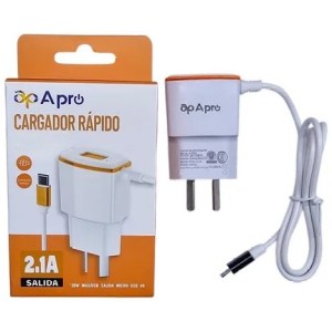 Cargador Pro 2.1 Usb + Cable Incluido Micro Usb Color Naranja