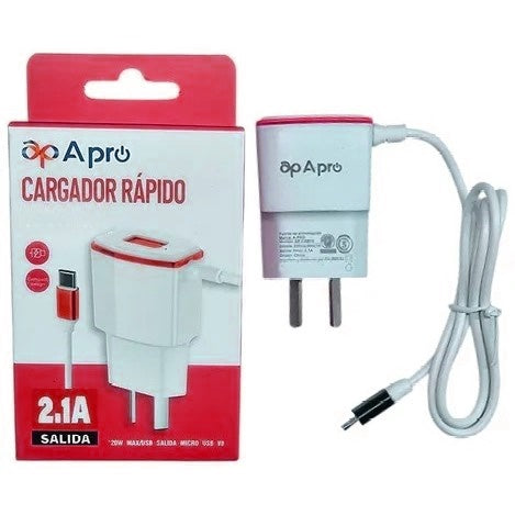 Cargador Pro 2.1 Usb + Cable Incluido Micro Usb Color Rojo