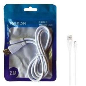 Cable Parson Micro Usb 2.1 Redondo Blanco (En Bolsa)