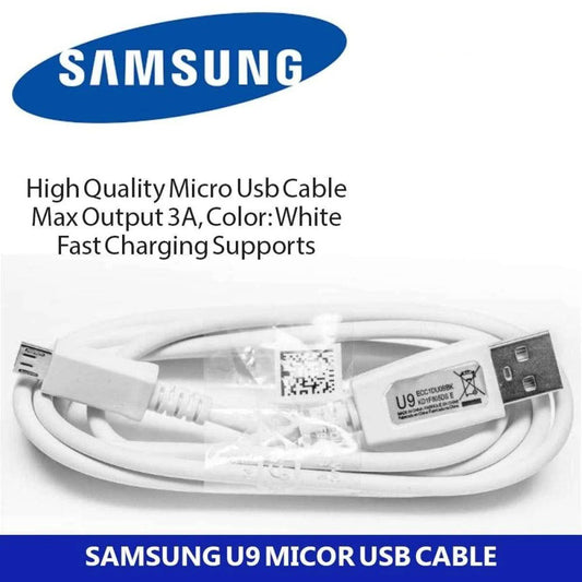 Cable Samsung Micro Usb V8 Con Logo En Cable Blanco (En Bolsa)