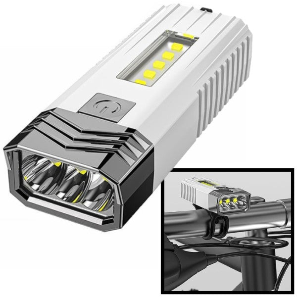 Luz De Bicicleta Delantera potente Recargable Usb Linterna + Cable