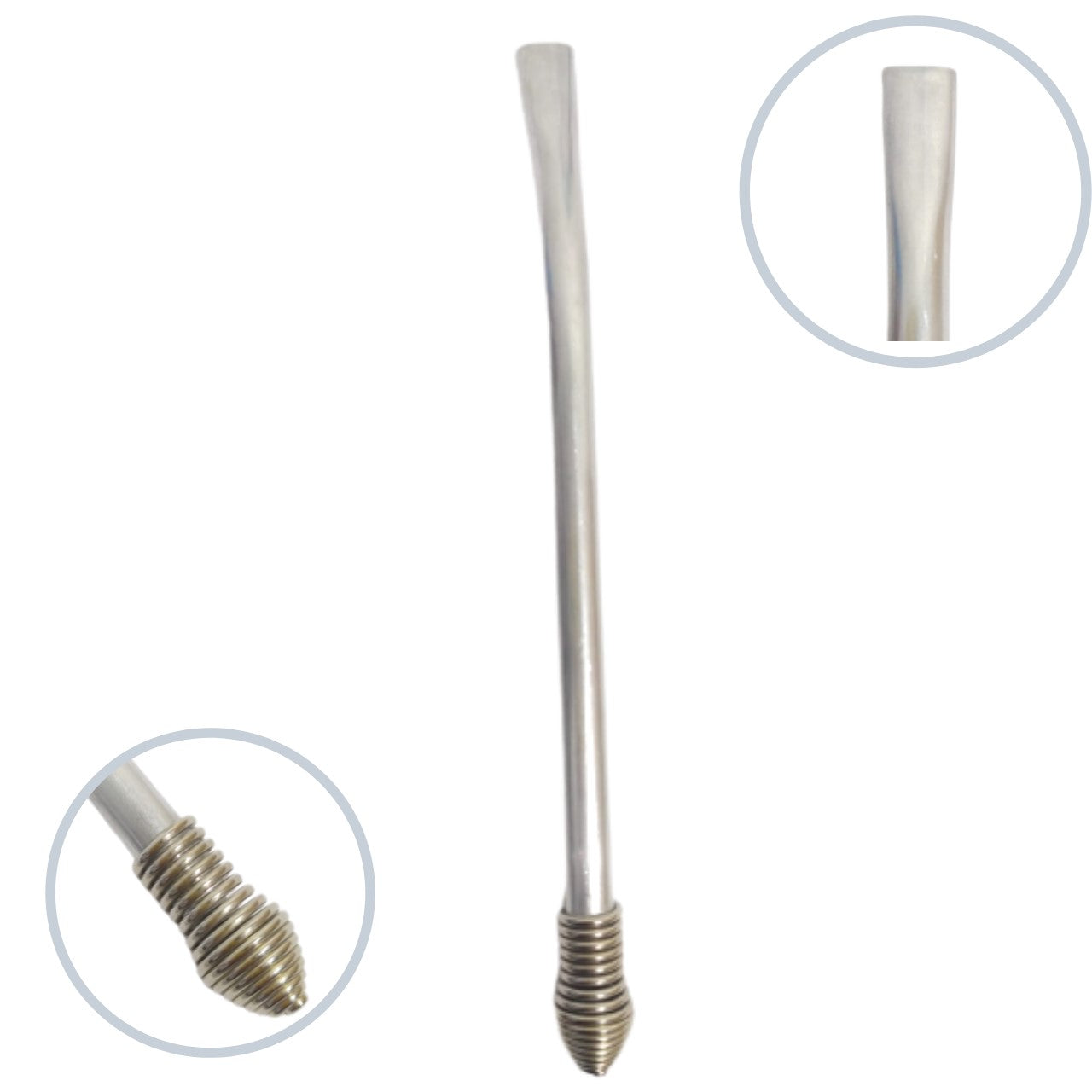 Bombilla Aluminio Plateado Crudo Resorte