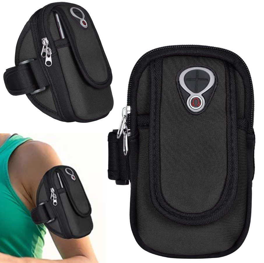 Brazalete Deportivo Premium Running Porta Celular y Otros &#8211; Color Negro
