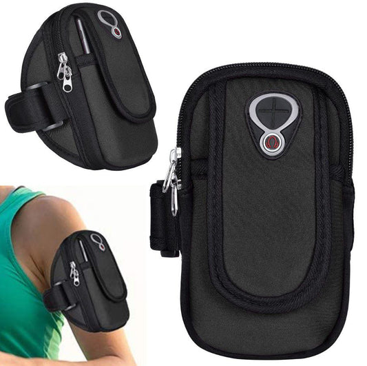 Brazalete Deportivo Premium Running Porta Celular y Otros &#8211; Color Negro
