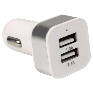 Cargador Cabezal Auto  2,1amp 12/24v Cuadrado, Suelto