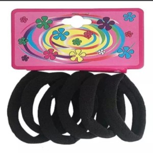 X5 Colitas Elastica  3,5Cm Accesorios Para El Pelo Color Negro