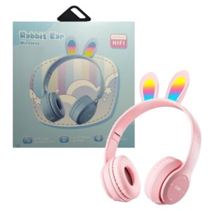 Lanzamiento Auriculares Conego C/Luz Inalámbrico Bluetooth Vincha Color Rosa