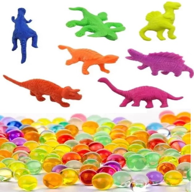 Bolitas Biogel En Bolsa Con 1 Mini Dinosaurio Magico Hidrogel Crece Con El Agua