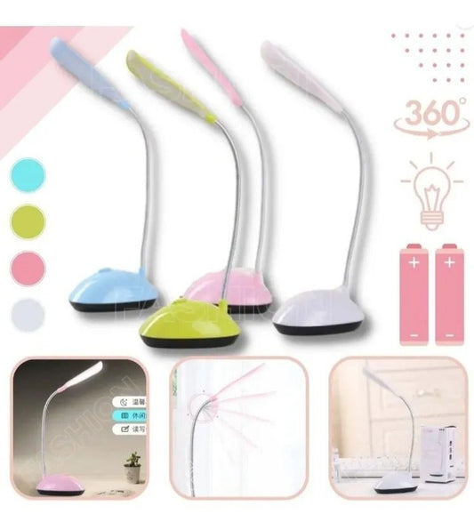 Lampara Velador a Pilas AAA 25x9Cm Flexible En Blister Color Rosa (En Caja)