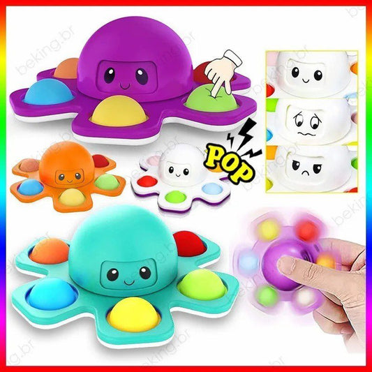 Spinner Giratorio Pulpo Cambia Cara Con Pop It