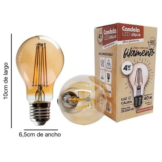 Foco Vintage Filamento Led Bulbo 4w  Candela