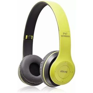 Auriculares Vincha P47+R Inalambrico Radio Micro Sd Bt C/Mic Color Verde