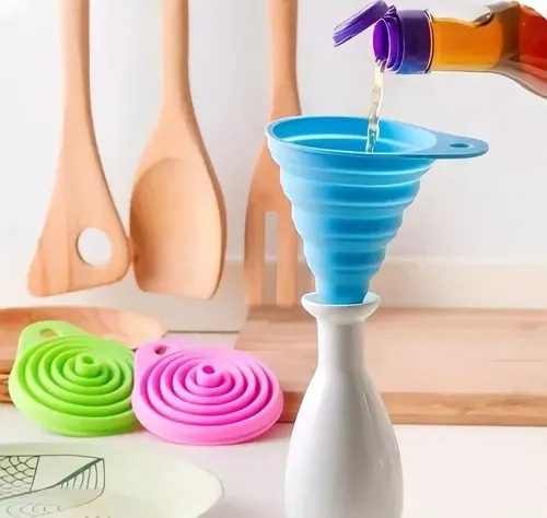 Embudo Silicona Plegable Retráctil Flexible (En Bolsa)