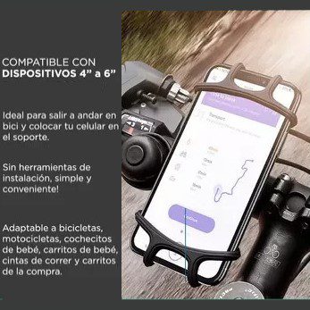 Soporte Silicona Holder Bicicleta Moto Manubrio Celular Smartphone