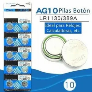 Pila Ag10 Soda  Lr1130  Lr54 189 389  (Tamaño: 11.6 X 3.1 Mm) Por Unidad