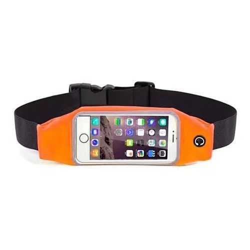 Riñonera Running Deportes Doble Lado Celular Otros &#8211; Naranja