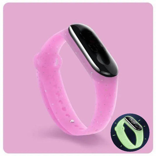 Malla De Repuesto Fucsia Con Brillos Ilumina en la oscuridad, Modelo De Tamaño Universal