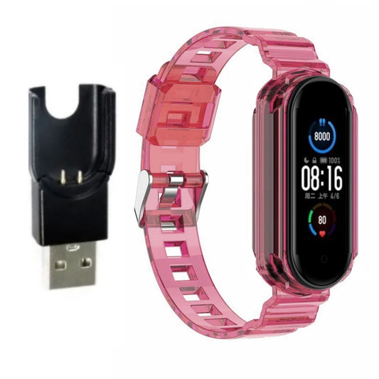 Reloj Smartwatch M6 Suono Malla Transparente Color Fucsia