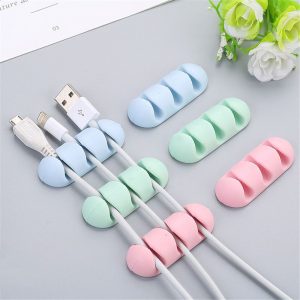 Sujeta Cuelga Organizador De Cables x Unidad (Suelto) Rosa Pastel