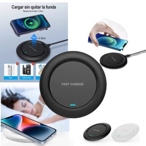 Cargador Q18 Inalámbrico Magnético Carga Rápida Led de Estado, Input 5V2A/9V2A Salida 5/7.5/10/15W